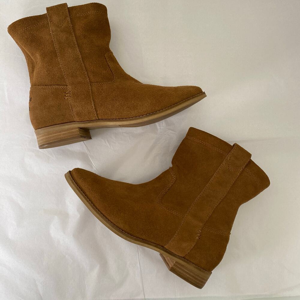 TOMS Laurel Cognac Suede Pull On Ankle Boots Tan Size 7.5 NWT - Picture 8 of 15